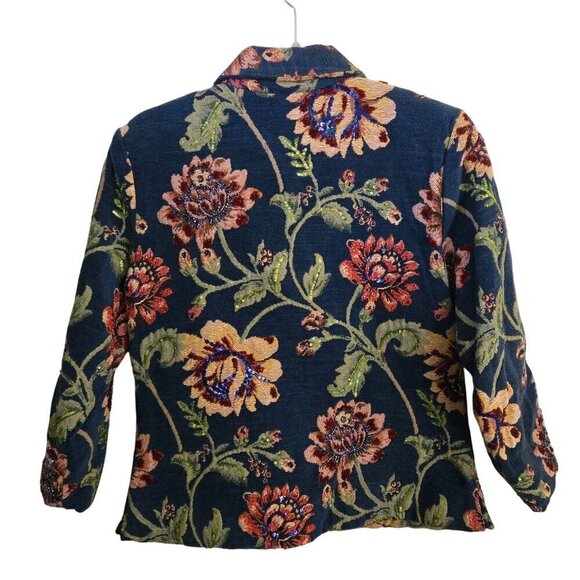 Stunning Vintage Tapestry Beaded Sequined Jacket Size S - Picture 2 of 8